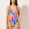 One Piece Swimsuit Rainbow Shades