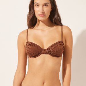 Balconette Swimsuit Top Shiny Satin