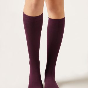 Tall Satin Cotton Socks