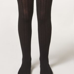 Girls Cable Knit Cashmere Tights