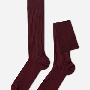 Men’s Lisle Thread Ribbed Long Socks